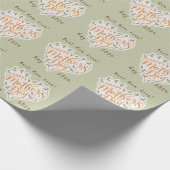 Happy Moederdag Typography Heart Cadeaupapier (Hoek)