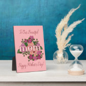 Happy Moederdag u roze rozen aanpast Fotoplaat (Zijkant)