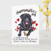 Happy Moederdag uit je labrador Retriever Kaart (Gele Bloem)