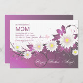 Happy Moederdag Uitnodiging (Voorkant / Achterkant)
