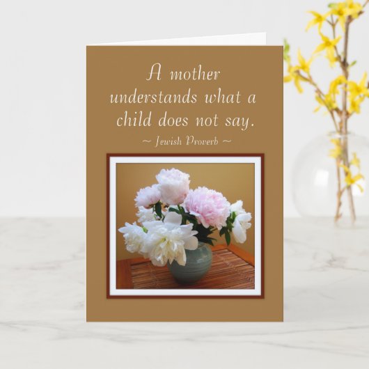 Happy Moederdag van Daughter Peonies Kaart (Gele Bloem)