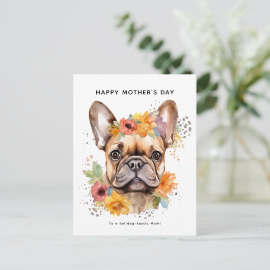 Happy Moederdag van de hond | Franse Bulldog Briefkaart (Staand voorkant)