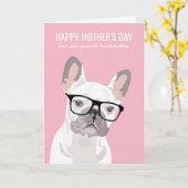Happy Moederdag van de hond | Franse Bulldog Kaart (Gele Bloem)
