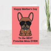 Happy Moederdag van Dog Red Fawn Frenchie Kaart (Voorkant)