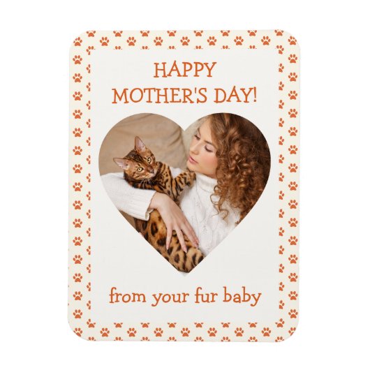 Happy Moederdag van Fur Baby Pet Foto Magneet (Verticaal)