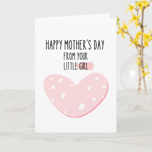 Happy Moederdag van je kleine meisje Kaart (Gele Bloem)