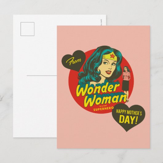 Happy Moederdag van Wonder Woman Uitnodiging Briefkaart (Voorkant / Achterkant)