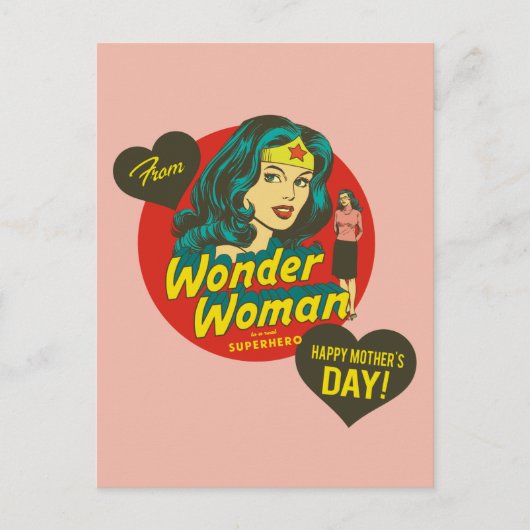 Happy Moederdag van Wonder Woman Uitnodiging Briefkaart (Voorkant)