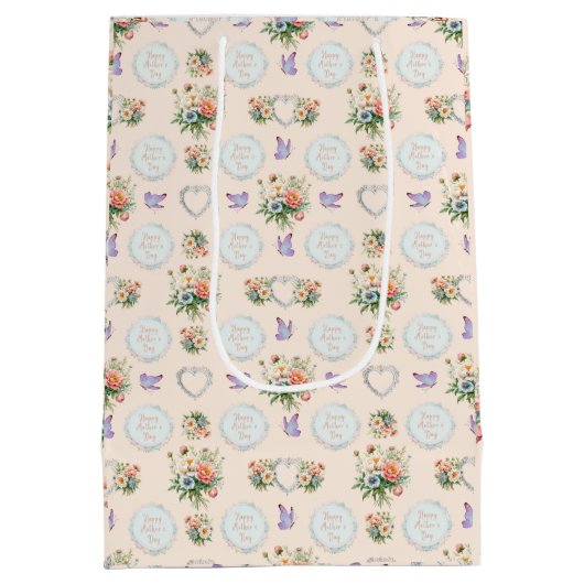 Happy Moederdag Vanille Cream Medium Cadeauzakje (Achterkant)