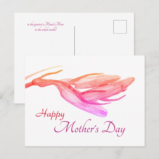 Happy Moederdag | Verjaardag Bluebell Briefkaart (Voorkant / Achterkant)