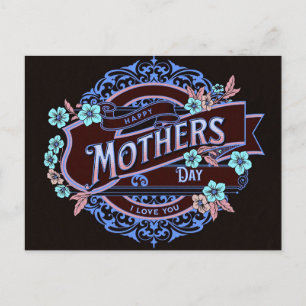 Happy Moederdag Victoriaans Floral Flowers Briefkaart