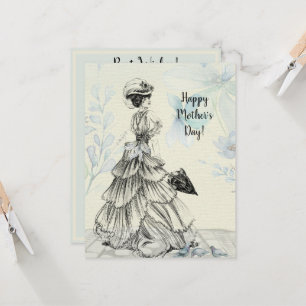 Happy Moederdag Victoriaans Woman Parasol Birds