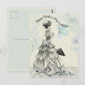 Happy Moederdag Victoriaans Woman Parasol Birds Briefkaart (Voorkant / Achterkant)