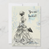 Happy Moederdag Victoriaans Woman Parasol Birds Kaart (Voorkant)