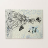Happy Moederdag Victoriaans Woman Parasol Birds Legpuzzel (Horizontaal)