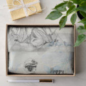 Happy Moederdag Victoriaans Woman Parasol Birds Tissuepapier (Geschenk)