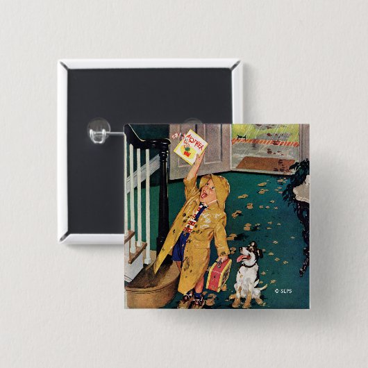 Happy Moederdag Vierkante Button 5,1 Cm (Voorkant /achterkant)