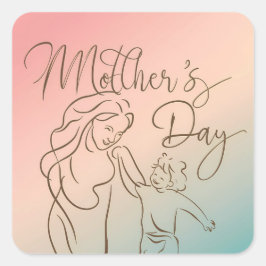 Happy Moederdag Vierkante Sticker