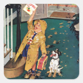 Happy Moederdag Vierkante Sticker (Voorkant)