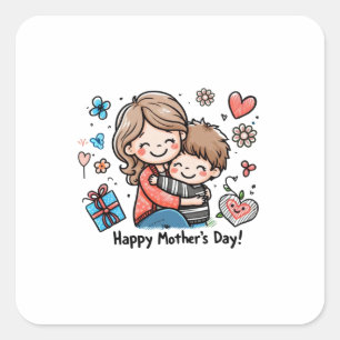 Happy Moederdag Vierkante Sticker