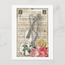 Happy Moederdag Violin Music met Rozen Briefkaart