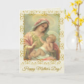 HAPPY MOEDERDAG VIRGIN MARY RELIGIOUS KAART (Gele Bloem)