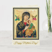 HAPPY MOEDERDAG VIRGIN MARY RELIGIOUS KAART (Voorkant)