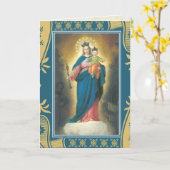 HAPPY MOEDERDAG VIRGIN MARY RELIGIOUS KAART (Gele Bloem)