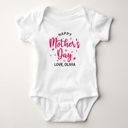 Happy Moederdag voor Baby Girl Romper (Voorkant)