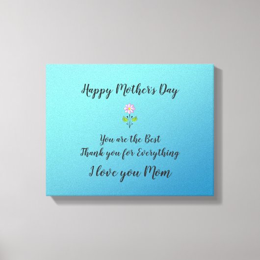 Happy Moederdag voor mam met ventilator Canvas Afdruk (Voorkant)