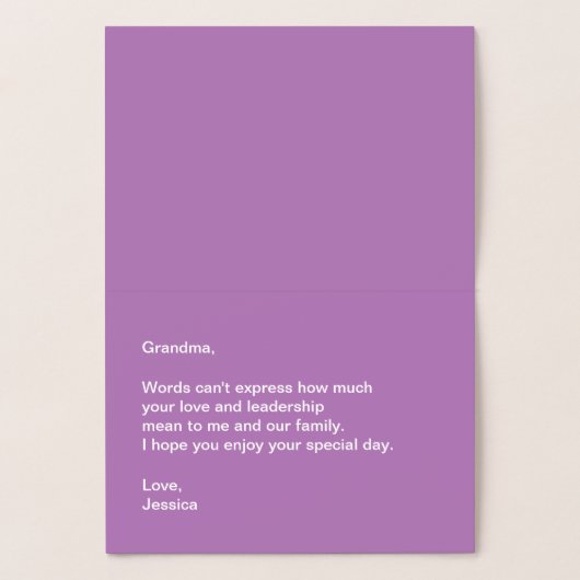 Happy Moederdag voor mijn grootmoeder Elegant Gold Folie Kaarten (Binnen)