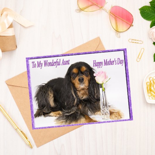 Happy Moederdag voor mijn tante Dog Kaart