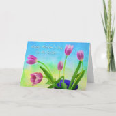Happy Moederdag voor mijn zuster Paarse Tulips Kaa Kaart (Voorkant)