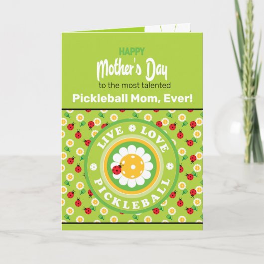 Happy Moederdag voor Pickleball Mom, schattig Kaart (Voorkant)