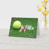 Happy Moederdag voor tennisser Kaart (Gele Bloem)
