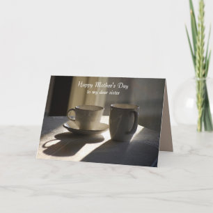 Happy Moederdag voor zuster Coffee Cups Kaart