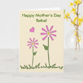 Happy Moederdag w / Baby & Baba Bloemen kaart (Gele Bloem)