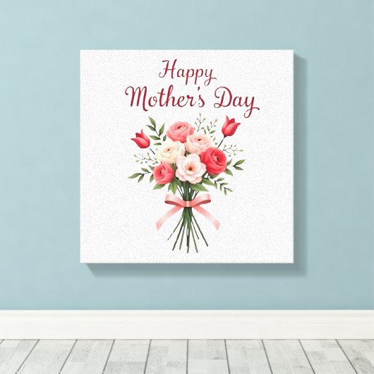 Happy Moederdag Wall Art Canvas Afdruk (Insitu (Houten vloer))