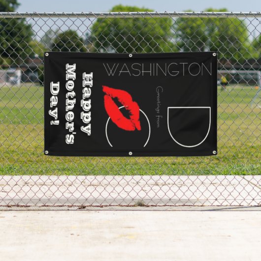 Happy Moederdag Washington DC Red Lipstick Kiss Spandoek (Insitu)