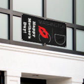 Happy Moederdag Washington DC Red Lipstick Kiss Spandoek (Buitenkant Gebouw)