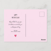 "Happy Moederdag"-Waterverf Bloedzool Briefkaart (Achterkant)