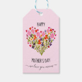 "Happy Moederdag"-Waterverf Bloedzool Cadeaulabel (Voorkant)