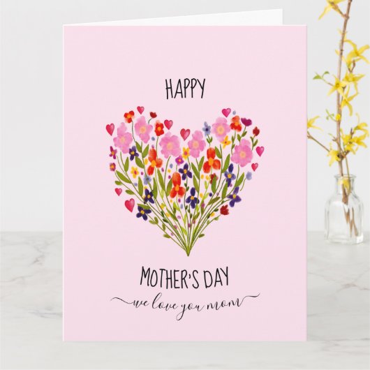 "Happy Moederdag"-Waterverf Bloedzool Kaart (Gele Bloem)