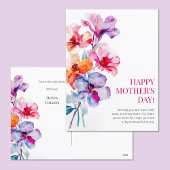 Happy Moederdag Waterverf Bloemen Roze Beste Mama Feestdagenkaart