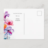 Happy Moederdag Waterverf Bloemen Roze Beste Mama Feestdagenkaart (Achterkant)