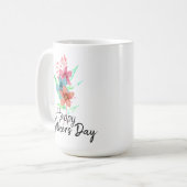 Happy Moederdag Waterverf Floral Koffiemok (Voorkant links)