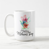 Happy Moederdag Waterverf Floral Koffiemok (Links)