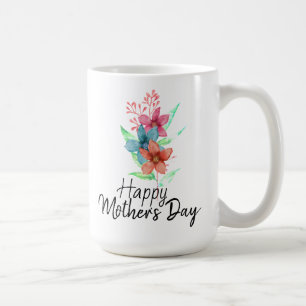 Happy Moederdag Waterverf Floral Koffiemok