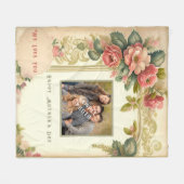 Happy Moederdag Waterverf Flowers Foto Fleece Deken (Voorkant (Horizontaal))