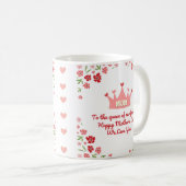 Happy moederdag ,waterverf Flowers Pink Crown Koffiemok (Voorkant rechts)